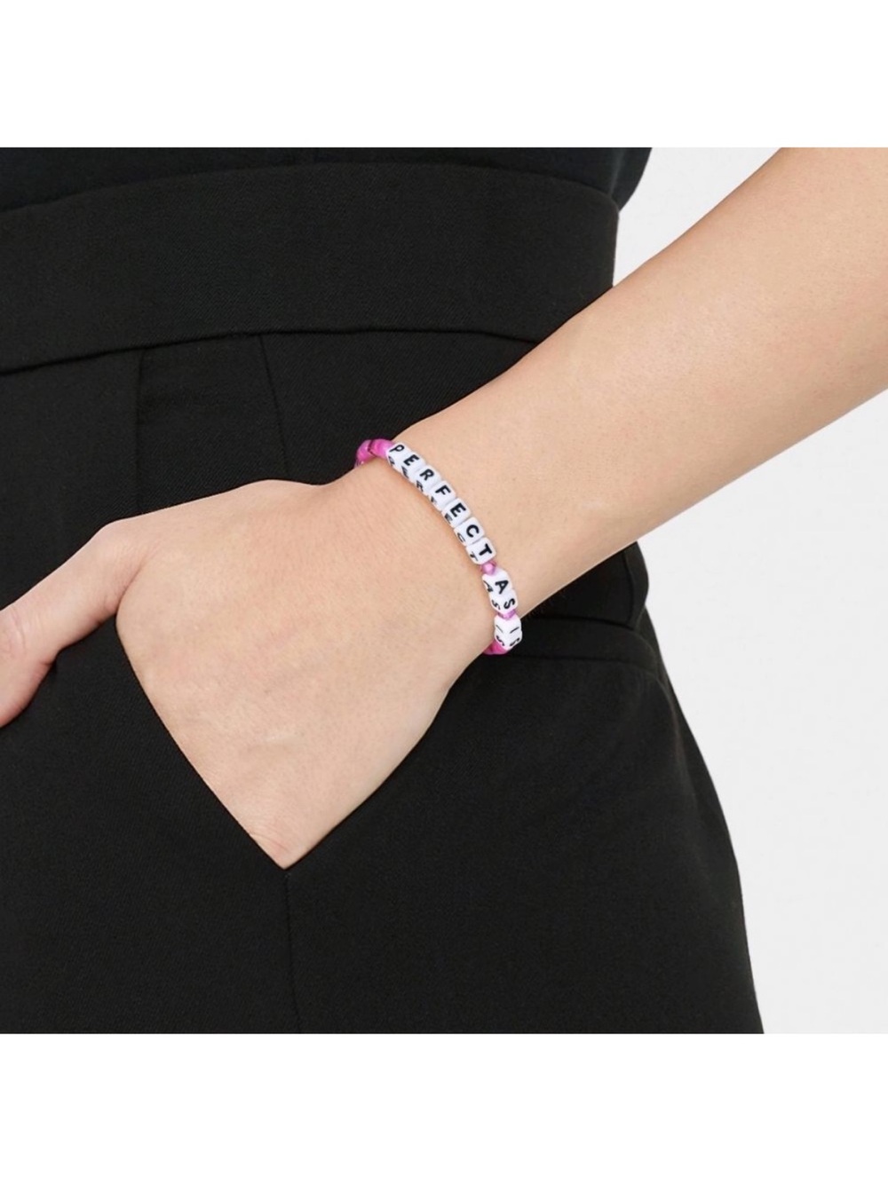 Little Words Project Perfect As Is Beaded Stretch Bracelet S/M NWT - Picture 6 of 10